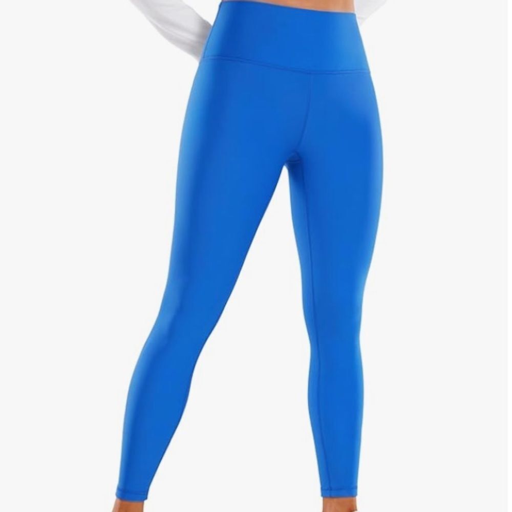 CRZ YOGA Fleece Lined Soft Leggings, Sparkle Blue, Size XS, NWT - Picture 2 of 8